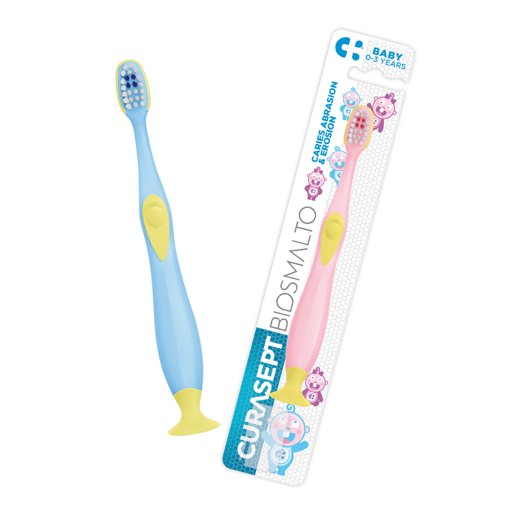Biosmalto Baby toothbrush blister blue and pink