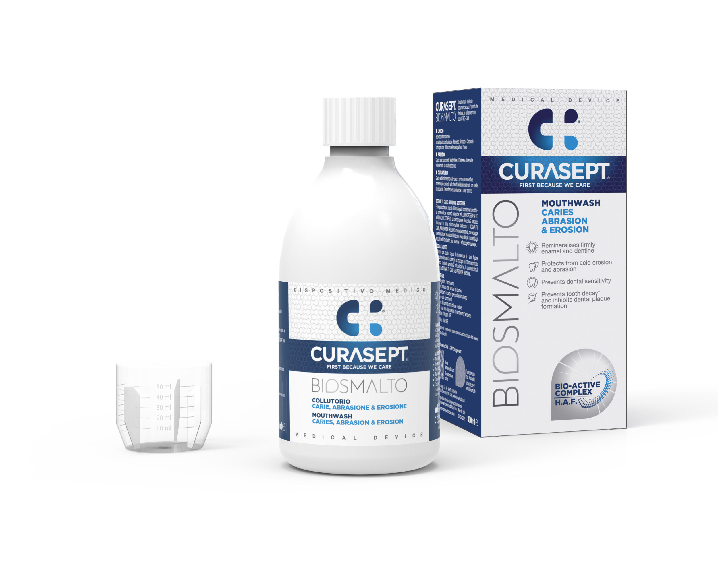 mouthwash and pack Curasept Biosmalto Caries Abrasion Erosion