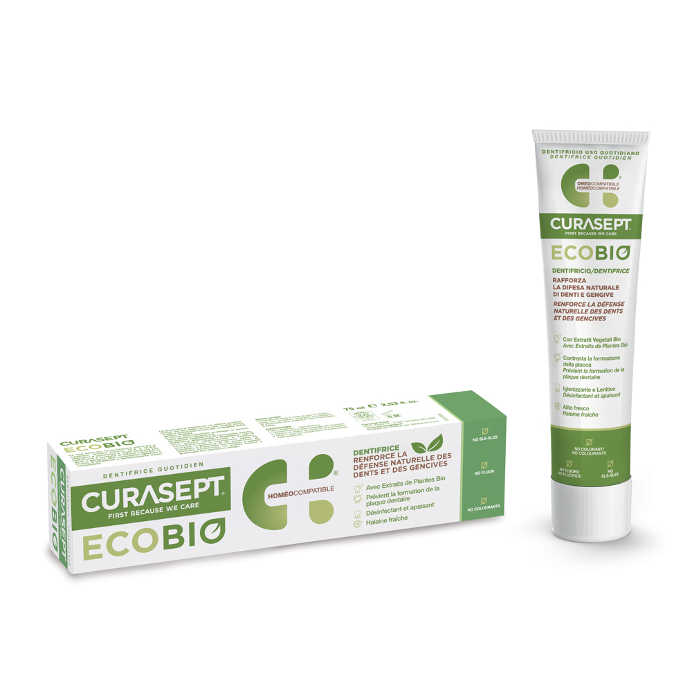 toothpaste and packaging Curasept EcoBio